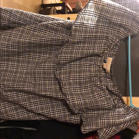 Checkered black and white off the shoulder shirt - Picture 2 of 2